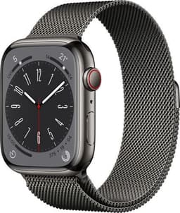 Apple Watch Series 8 Rostfritt stål 45 mm (2022) GPS + Cellular grafit Milanesisk armband grafit