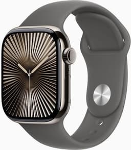 Apple Watch Series 10 Titan 42 mm (2024) GPS + Cellular naturlig Sportband S/M granitgrå