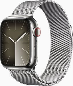 Apple Watch Series 9 Rostfritt stål 41 mm (2023) GPS + Cellular silver Milanesisk armband silver
