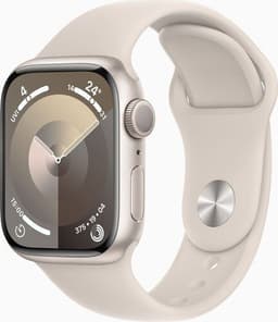 Apple Watch Series 9 Aluminium 41 mm (2023) GPS Stjärnglans Sportband Stjärnglans S/M