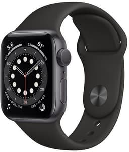 Apple Watch Series 6 Aluminium 40 mm (2020) GPS rymdgrå Sportband svart