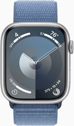 Apple Watch Series 9 aluminium 41 mm (2023) GPS Silver Sport Loop Vinterblå