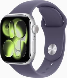 Apple Watch Series 11 Aluminium 42 mm (2025) GPS silver Sportband S/M dimviolett