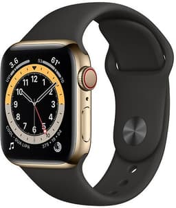 Apple Watch Series 6 Rostfritt stål 44 mm (2020) guld Sportband svart