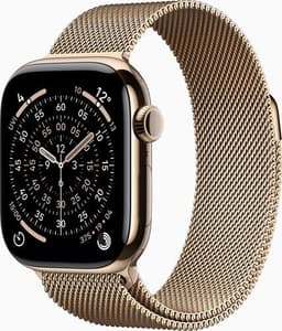 Apple Watch Series 11 Titan 42 mm (2025) GPS + Cellular guld milanesiskt armband guld