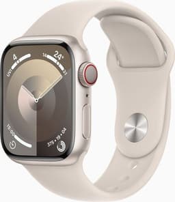 Apple Watch Series 9 aluminium 41 mm (2023) GPS + Cellular Stjärnglans Sportband Stjärnglans S/M