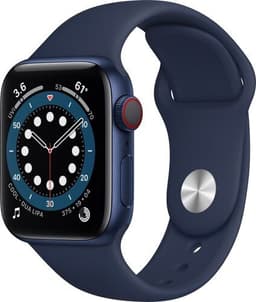 Apple Watch Series 6 Aluminium 40 mm (2020) GPS + Cellular blå Sportband Djupblå marin