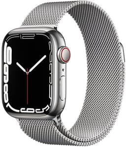 Apple Watch Series 7 Rostfritt stål 41 mm (2021) GPS + Cellular silver Milanesisk armband silver