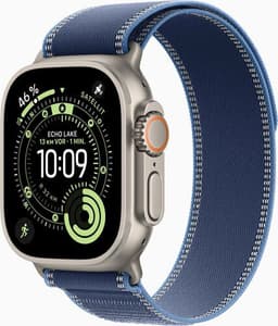 Apple Watch Ultra 3 (2025) GPS + Cellular Naturligt titan Trail Loop M/L blå/ljusblå