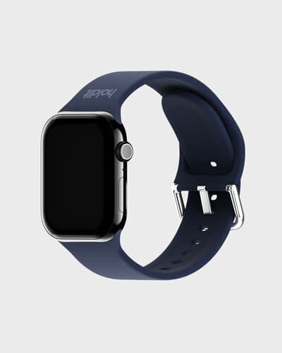 HoldIt Hållbart klockarmband i silikon Apple Watch 42/44/45/49 Marinblå