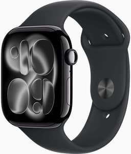 Apple Watch Series 11 Aluminium 46 mm (2025) GPS + Cellular Diamantsvart Sportarmband S/M svart