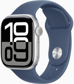 Apple Watch Series 10 Aluminium 42 mm (2024) GPS + Cellular silver Sportband M/L denim