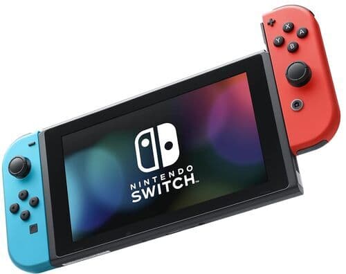 Nintendo Switch 2019 inkl. Spel röd/blå 2 Controller New Super Mario Bros. U Deluxe