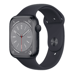 Apple Watch Series 8 (2022) GPS -  Aluminium/Sport Band 45mm / Bra skick / Svart