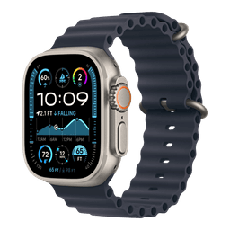 Apple Watch Ultra (2022) GPS+Cellular - Titanium/Ocean band 49mm / Bra skick / Titanium Blå