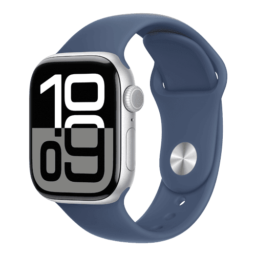 Apple Watch Series 10 (2024) GPS - Aluminium/Sportband 42mm / Nyskick / Silver Denim