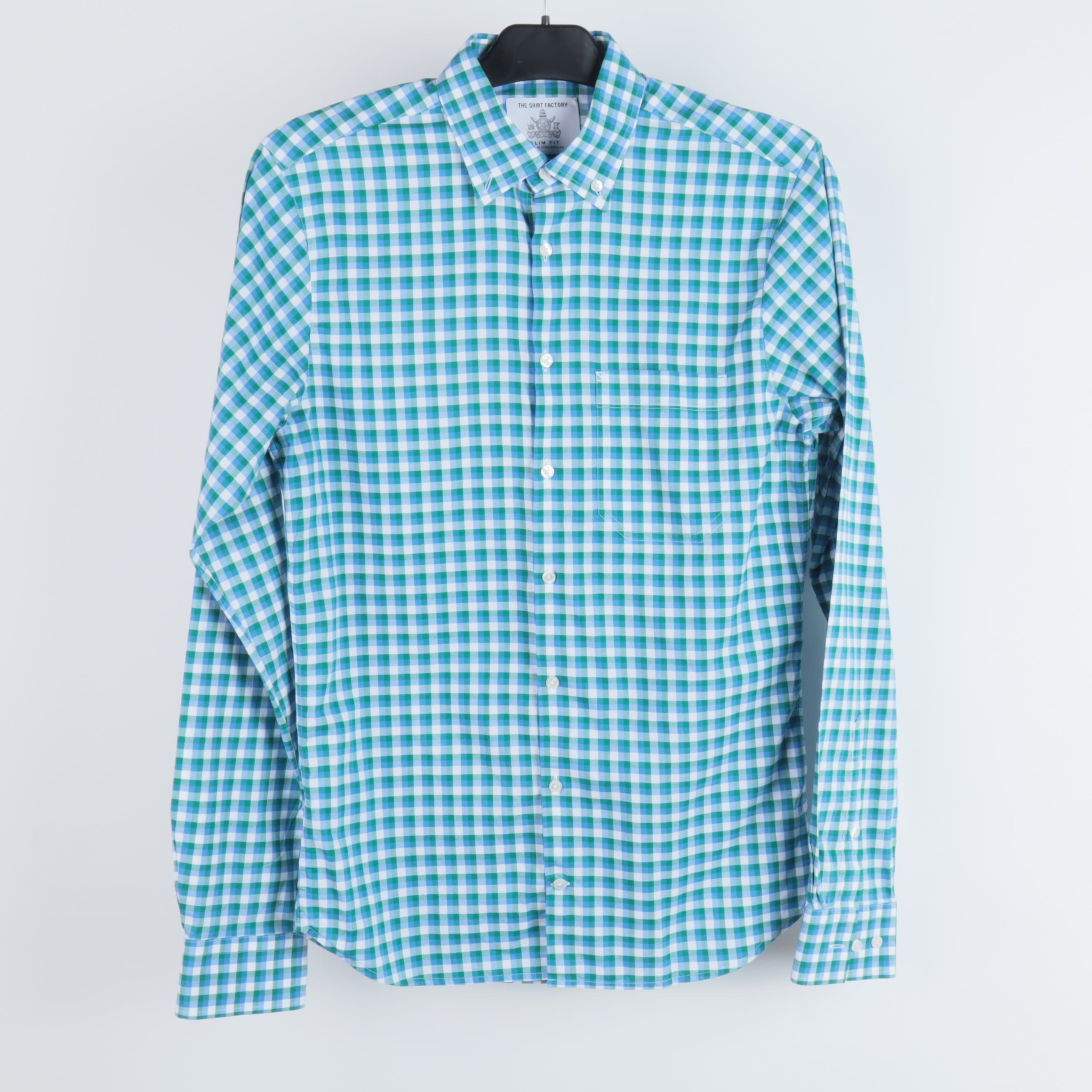 Rutig slim fit skjorta