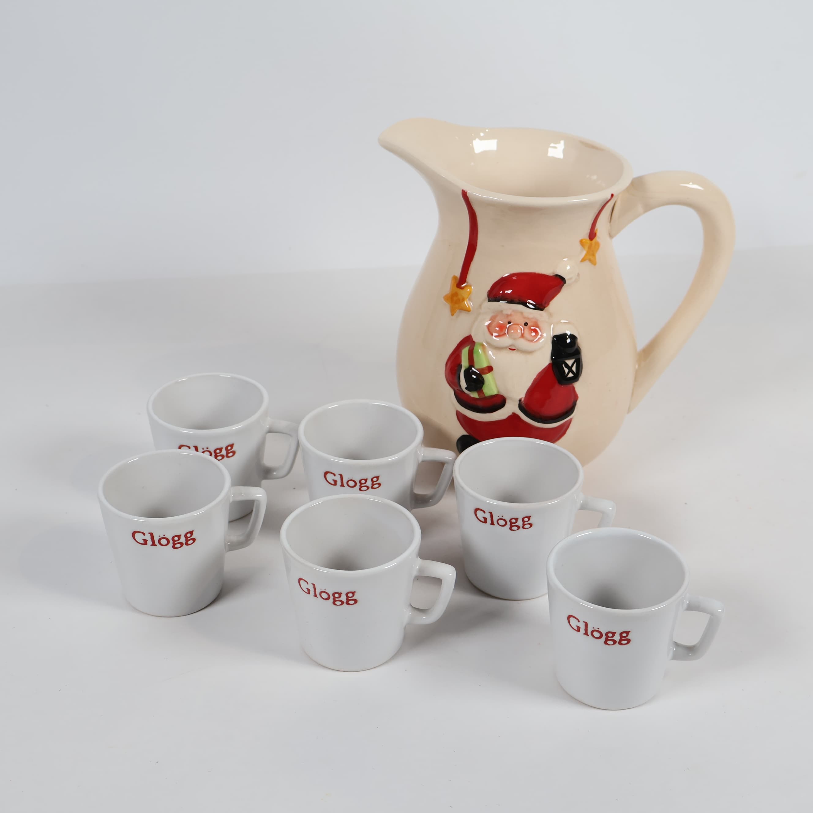 Tomtekanna med 6 st glöggmuggar