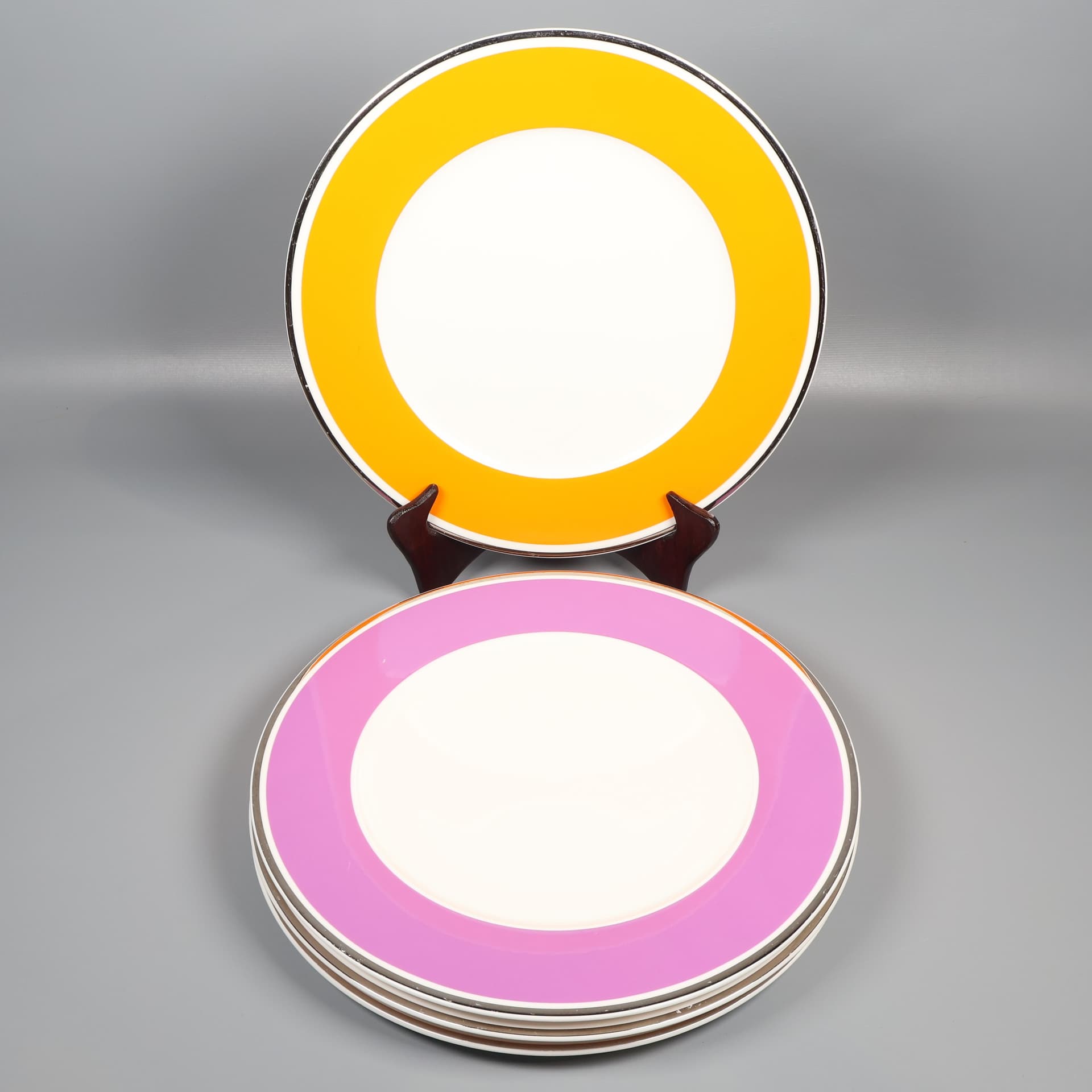 Villeroy & Boch Tallrikar med orange och lila kant 4 st