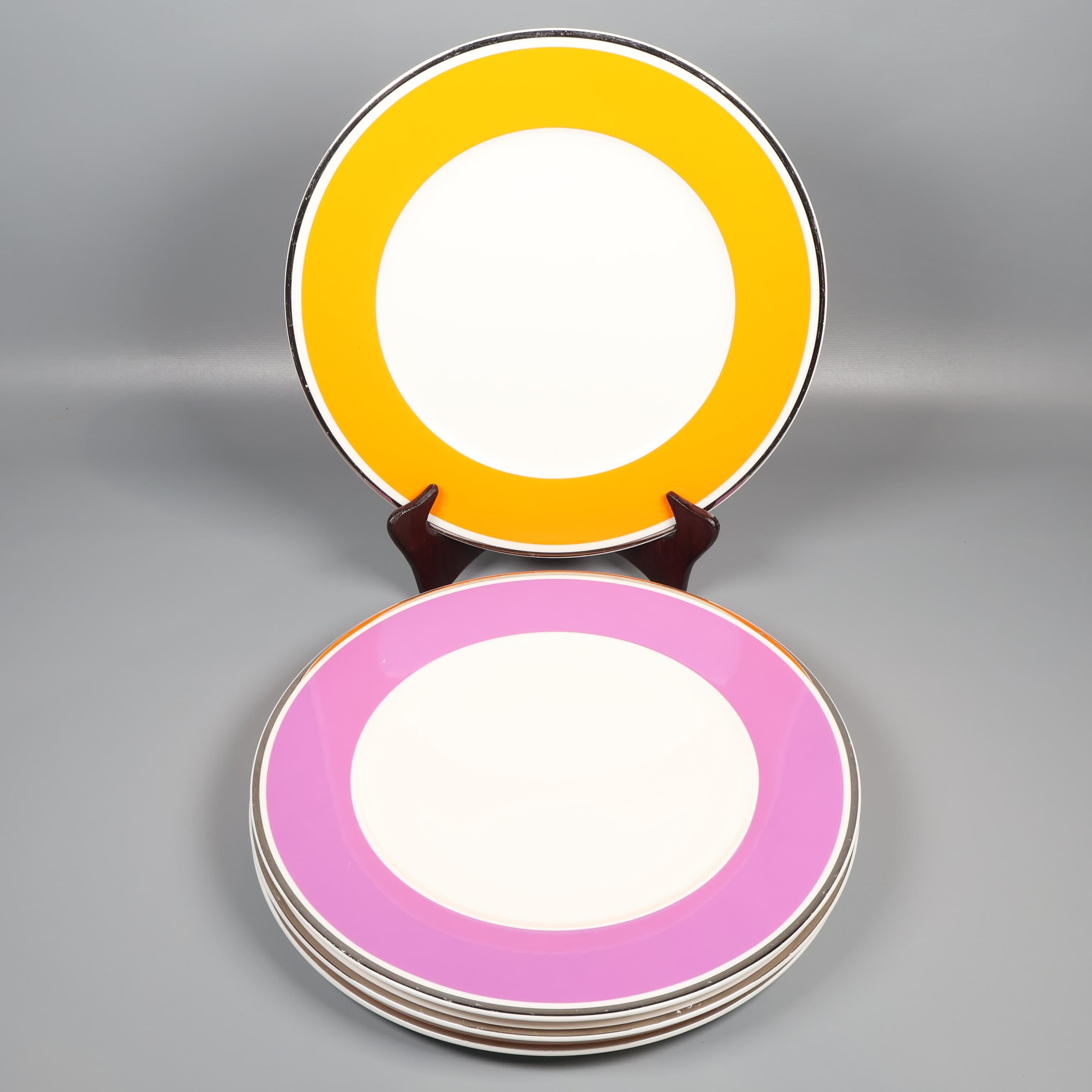Villeroy & Boch Tallrikar med orange och lila kant 4 st