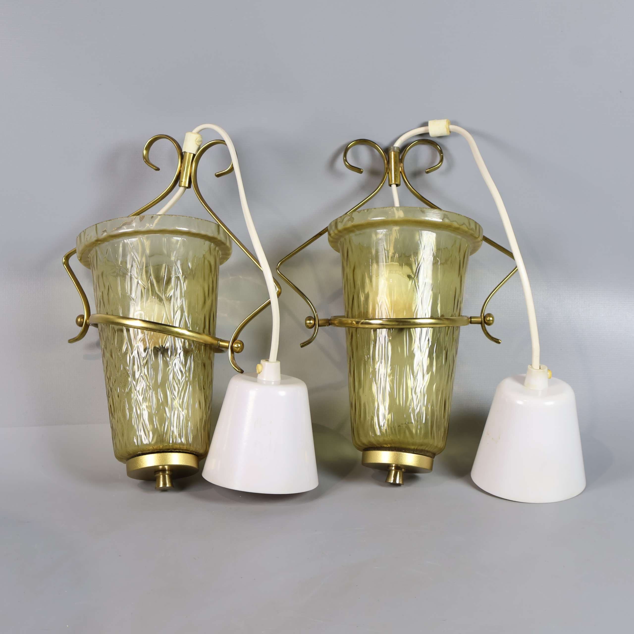 Taklampor med mönstrat glas - 1 Par