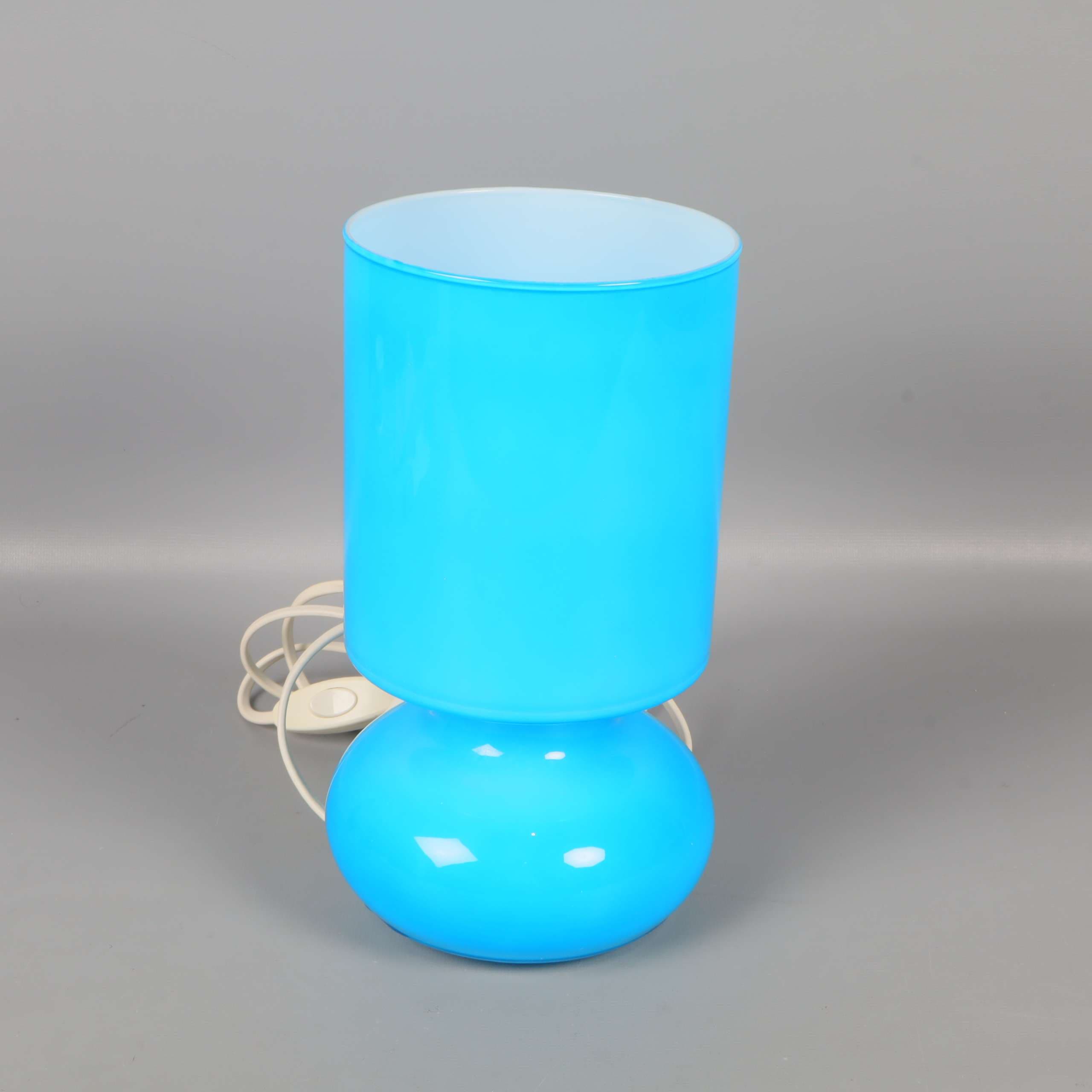 IKEA - Lykta - Blå bordslampa cylinderformad