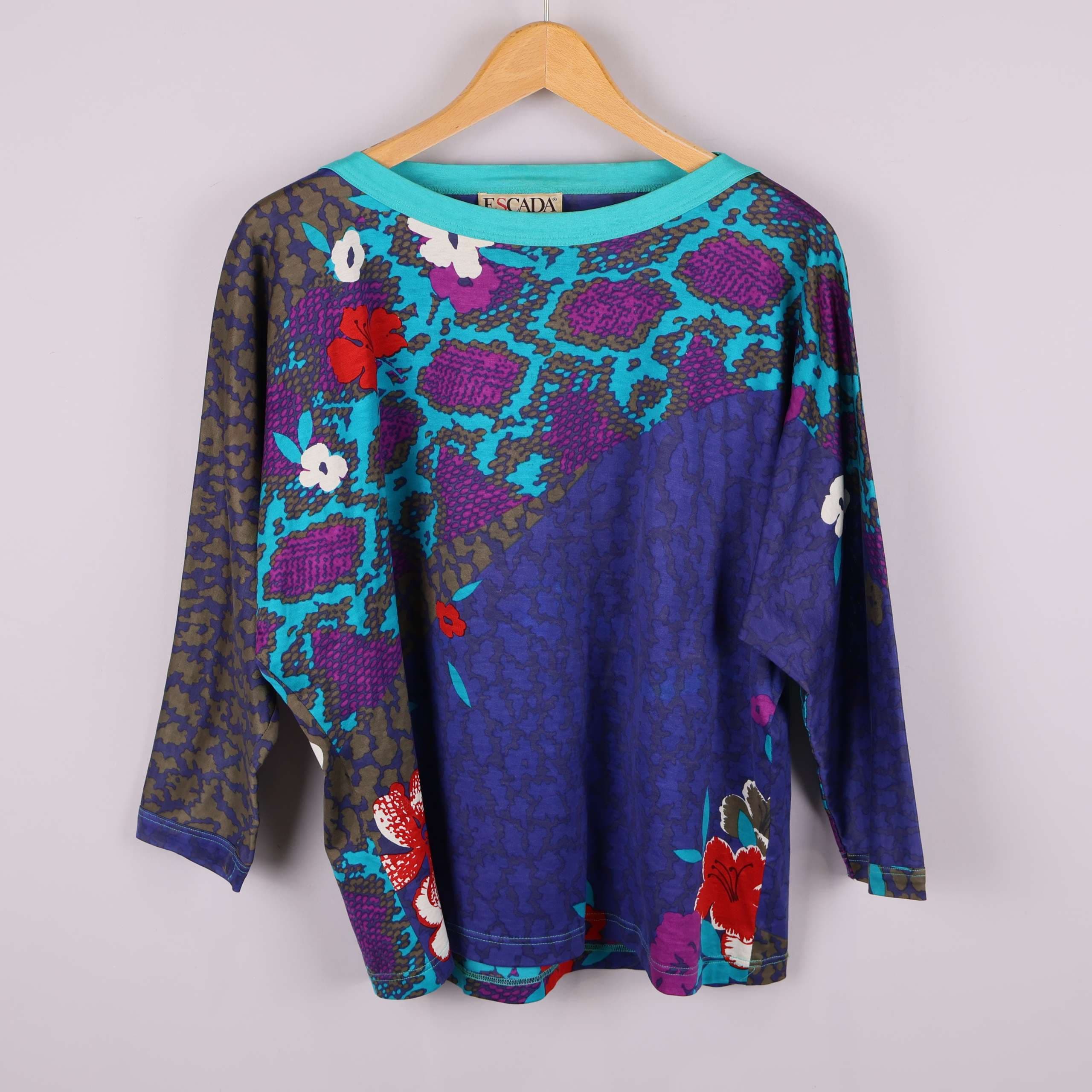 Escada - Tröja - Mönster - Lila - Premium Vintage