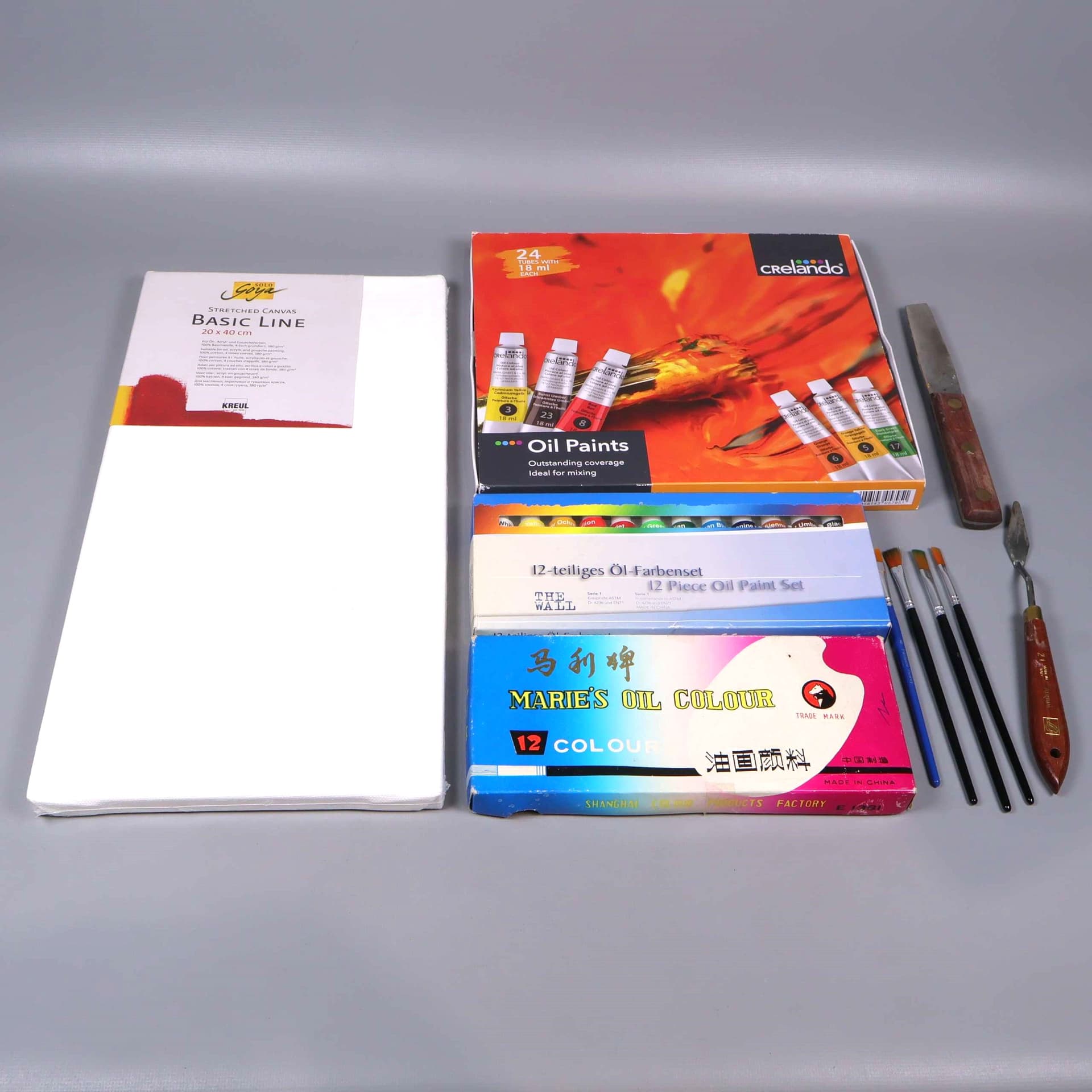 Konstpaket - Crelando - Oljefärg - Canvas - Palettkniv