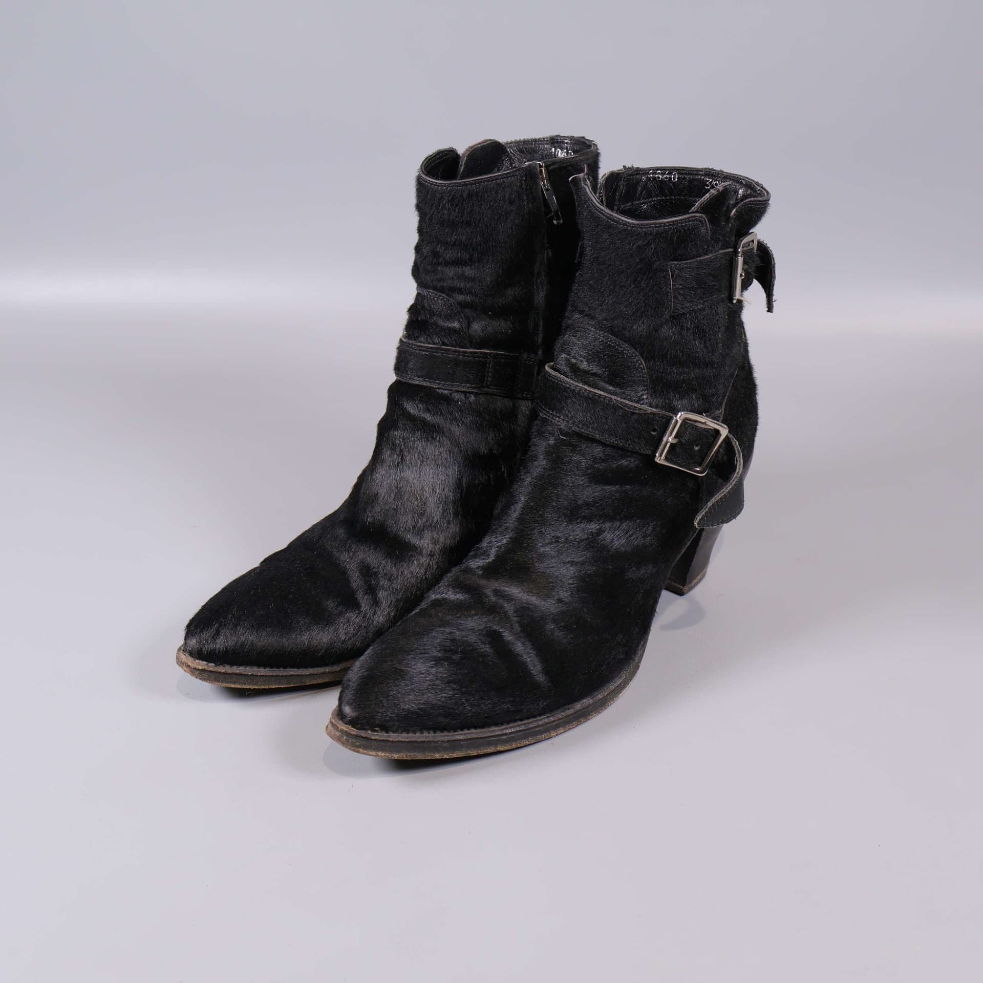 Gianni Barbato svarta läder boots med spännen