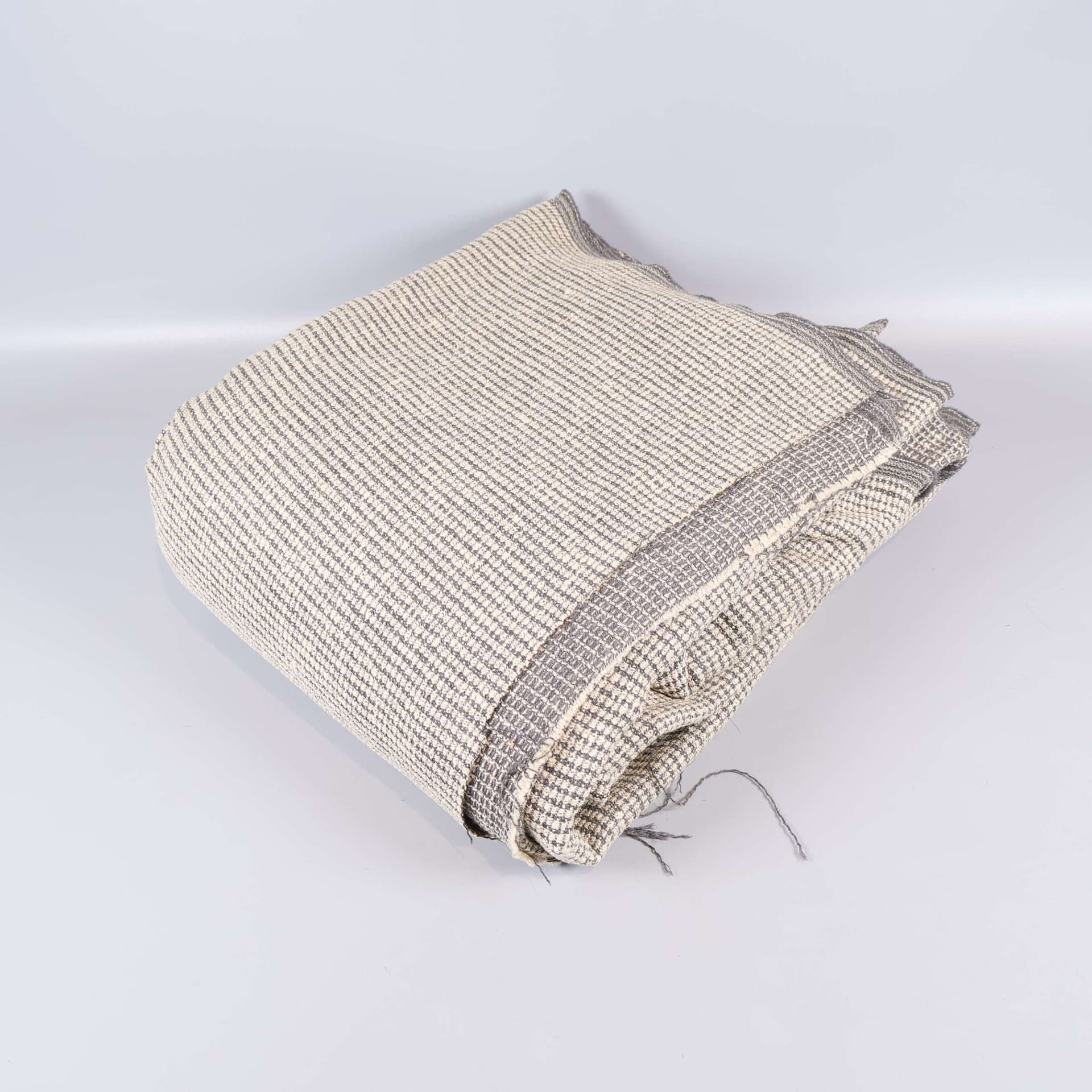 Vintage strukturvävd melange grå/beige tyg - 4 m