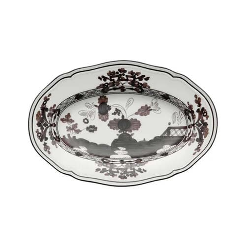 Ginori 1735 003RG00-FRV000 Handcrafted Oriente Italiano Pickle Dish - Albus - Oval Antico Doccia Shape - 8.75-Inches - Porcelain