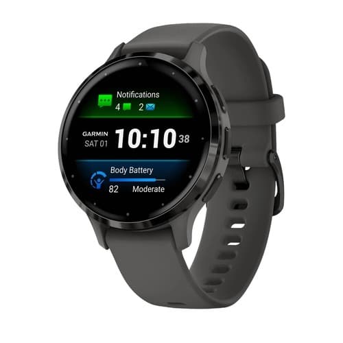 Garmin Venu 3S 010-02785-00 GPS Smartwatch - Pebble Gray - 41 Millimeter - Fiber Reinforced Polymer - Stainless Steel