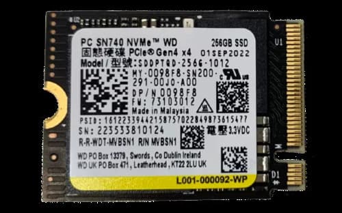 Dell 098F8 (Western Digital SDDPTQD-256G-1012) SN740 TLC NAND Solid