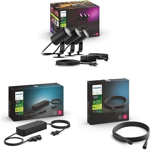 Philips Hue 1746730V7 Lily Outdoor Spot Light Base Kit - Black