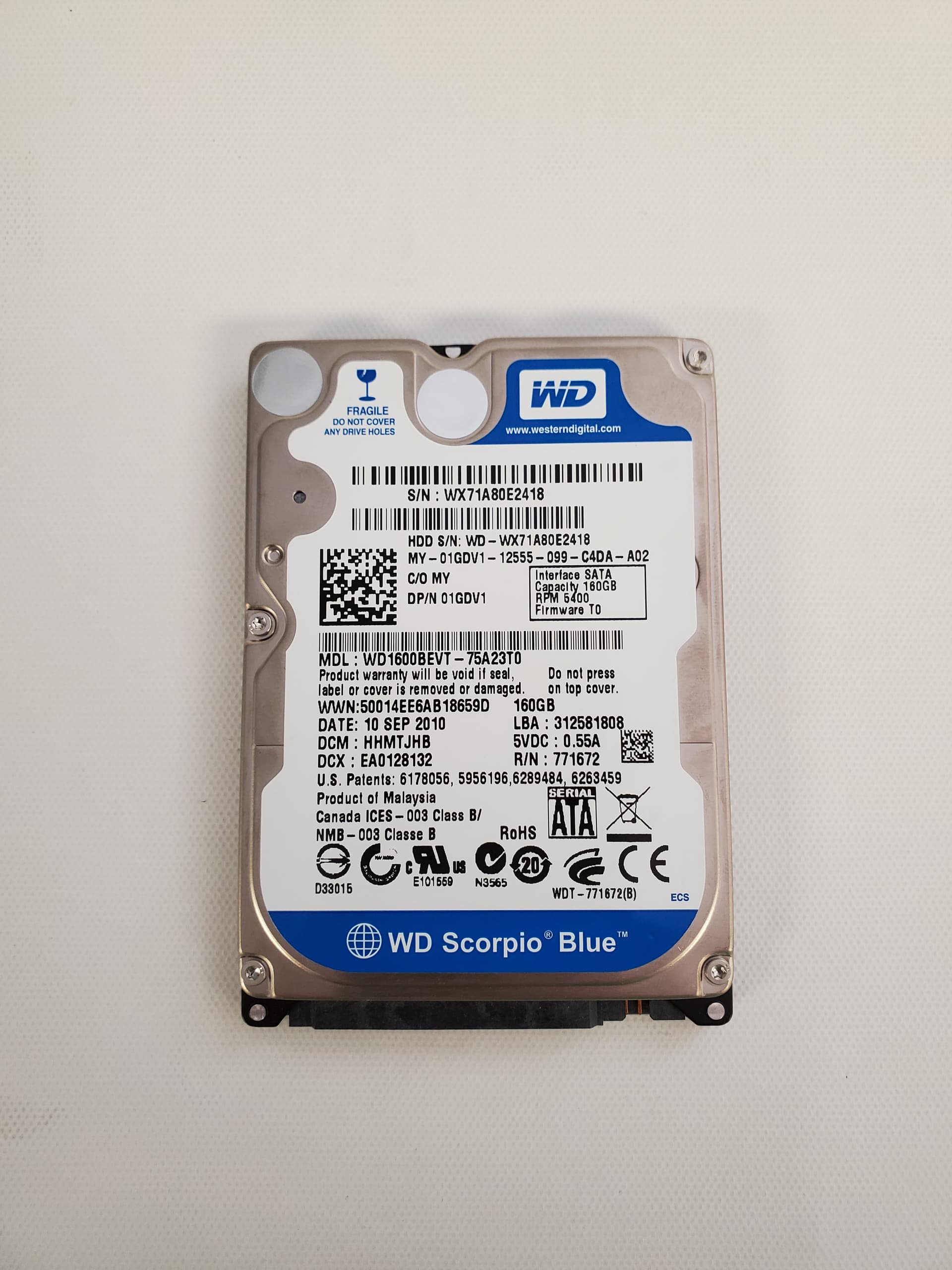 Dell 1GDV1 ( WD1600BEVT) 160GB Internal Hard Disk Drive