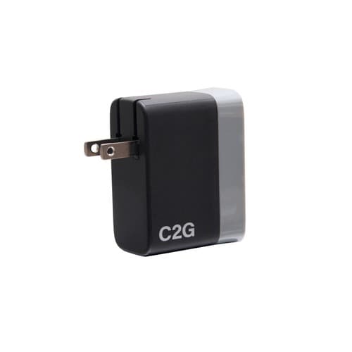 C2G 20280 USB C and USB A Wall Charger - Black - 120 - 230 Volts AC Input - 5 Volts DC / 5.40 Ampere Output