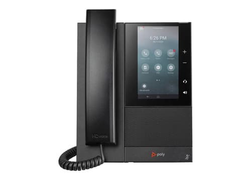 Polycom 2200-49720-001 CCX 500 OpenSIP VoIP Phone With Power Supply - Touchscreen - Bluetooth - Android 9.0 Pie - Microsoft Teams - Black