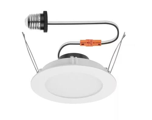 Commercial Electric 53820101 6-Inches CCT LED Recessed Trim Downlight - White - 30-in-1 Customizable Options - Integrated
