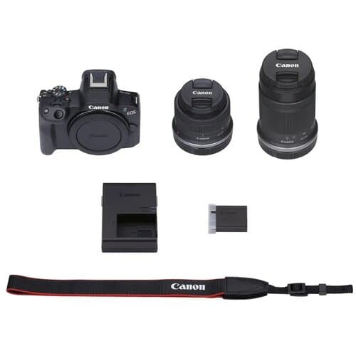 Canon EOS R50 5811C022 Mirrorless Camera With Lens - Black - 24.2 Megapixels - APS-C CMOS Sensor - 1.62 Million Dots Screen Resolution