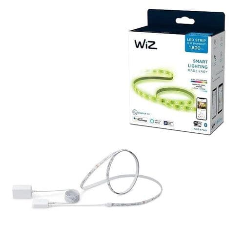 Philips WiZ 603795 LED Lightstrip 80-Inch Starter Kit with 80-Inch Extension - Wi-Fi - Multicolor - 1800 Lumen - Dimmable - IP20