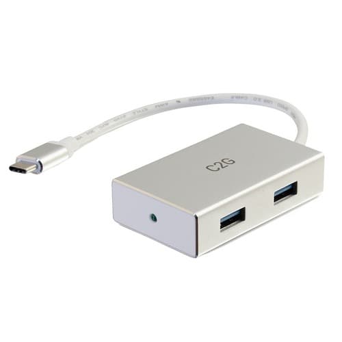 C2G 757120298274 USB C 3.0 to 4-Port USB Hub - Silver - External - PC, Mac