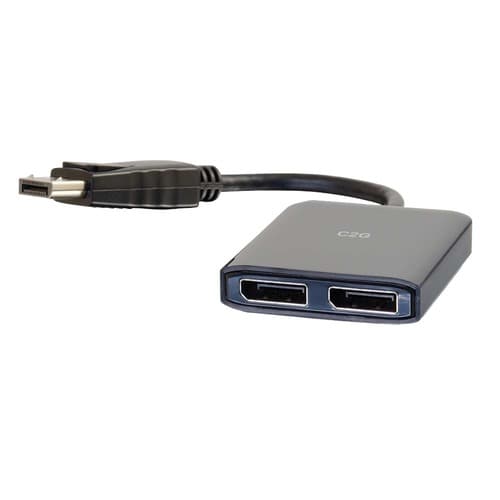 C2G 757120542919 4K DisplayPort to Dual DisplayPort MST Hub - Black - 3840 x 2160 - DisplayPort 1.2 to DisplayPort Splitter - M/F - Multi-Stream Trans