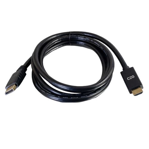 C2G 757120544340 10 Feet DisplayPort to HDMI Cable - Black - 4K 30 Hertz - DisplayPort 1.2a, HDMI 1.4b - DisplayPort Digital Audio/Video - HDMI Digita