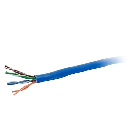 C2G 757120560197 1000-feet CAT6 Bulk Ethernet Network Cable with Solid Conductors - Blue - Plenum Rated - CMP Rated - Unshielded (UTP) - Aluminum