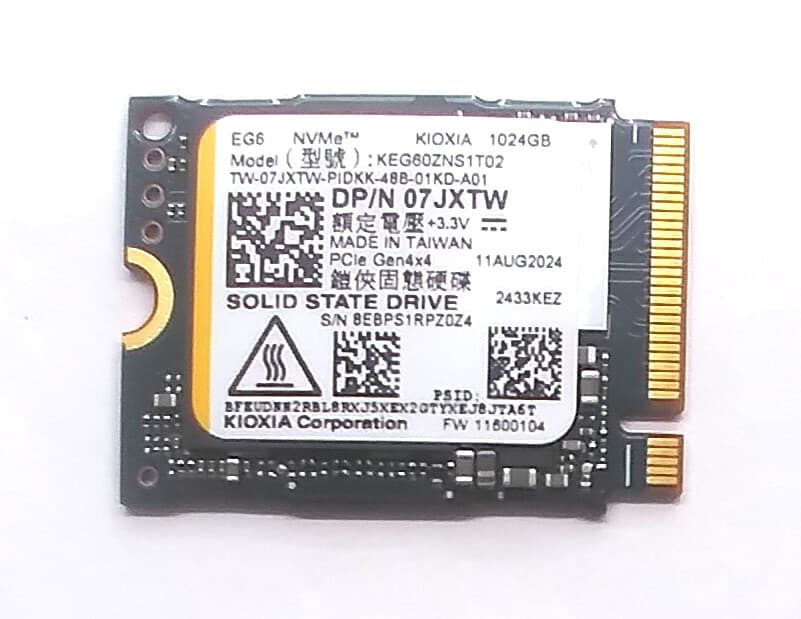 Dell 7JXTW (Kioxia KEG60ZNS1T02) 1TB Solid State Drive