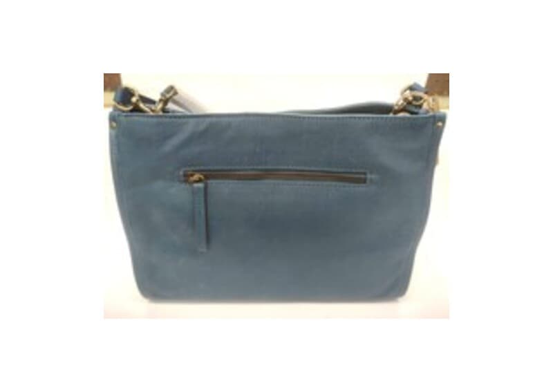 American Leather Co. Lenox Triple Entry ALC1081 Everyday Leather Satchel With Polyester Lining And Antique Hardware - Fits Small Tablets - Deep Turquo