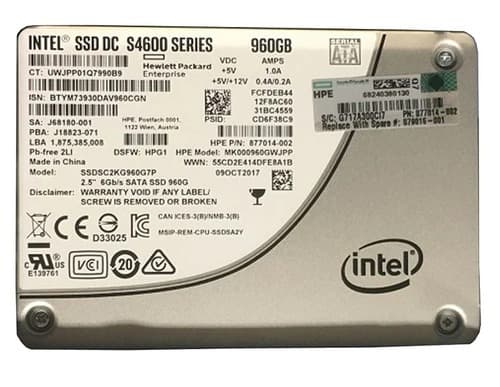 HP 877014-002 960GB SATA 2.5-Inch Solid State Drive - 6 Gbps - Mixed Use - Small Form Factor - Hot Plug - For ProLiant Gen9 and Gen10
