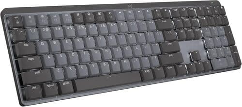 Logitech MX Mechanical 920-010549 Wireless Illuminated Clicky Keyboard - Graphite - QWERTY - Bluetooth 5.0 - 2.4 GHz - Ergonomic - Multi-device Suppor