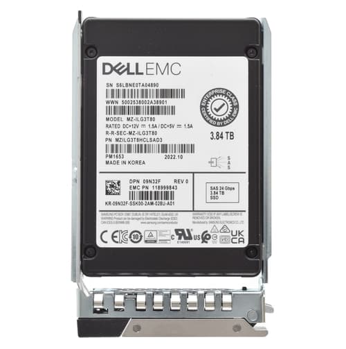 Dell 9N32F Enterprise Class Solid State Drive With Tray - 3.84 TB - SAS - 12 Gbps - Read Intensive - TLC - 2.5 Inches