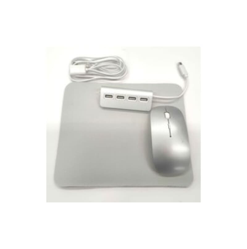 Digital Basics BUCMSKTC4P Laptop Master Kit - Wireless Mouse - 4-port - 6 Feet USB Extension Cable - Mouse Pad - Silver